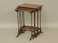 Lot 461 - A 19th century nest of three fiddle back mahogany tables