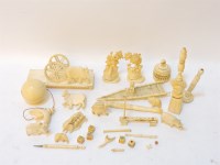 Lot 378 - A small quantity of ivory and bone carvings