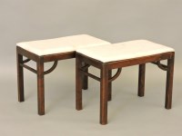 Lot 440 - A pair of wood stained stools