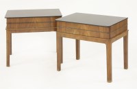 Lot 416 - A pair of walnut bedside tables