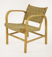 Lot 418 - A bentwood and woven seagrass armchair