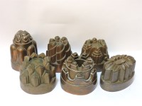 Lot 532 - Six Victorian copper jelly moulds