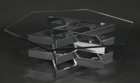 Lot 784 - An hexagonal glass coffee table