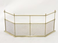 Lot 726 - A Victorian brass mesh nursery fender. 95cm wide x 43 cm high