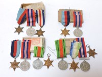 Lot 325 - Four sets of WWII service medals