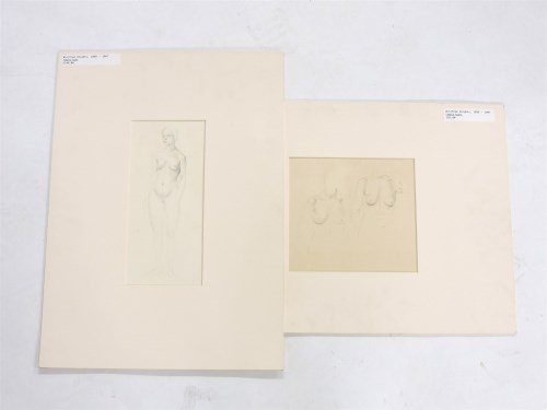 Lot 677 - Winifred Knights (1899-1947)
FEMALE NUDES 
Pencil sketch 
29 x 13cm
FULL LENGTH FEMALE NUDE STUDY 
20 x 22cm