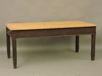 Lot 762 - A pine and oak kitchen table