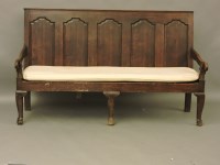 Lot 869 - An 18th century oak settle