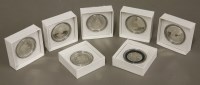 Lot 105 - Six silver proof crown size coins
