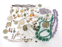 Lot 266 - A collection of silver and costume jewellery