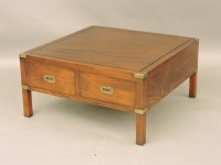 Lot 741 - A campaign style coffee table
