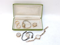 Lot 260 - A 9ct gold ladies mechanical bracelet watch