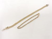 Lot 221 - A 9ct gold flat filed curb link chain bracelet