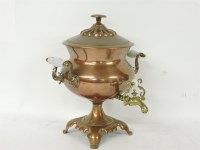 Lot 637 - A Victorian copper samovar urn