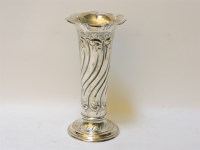 Lot 371 - A spiral fluted silver vase