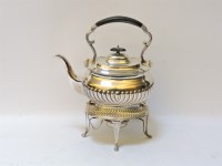 Lot 379 - A Victorian silver spirit kettle