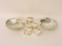 Lot 356 - A pair of silver scallop dishes