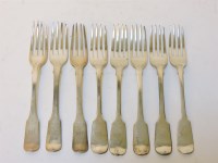 Lot 290 - Eight various silver Georgian and later table forks