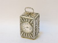 Lot 373 - A small silver cased carriage timepiece