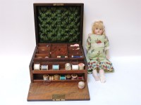 Lot 523 - A Victorian sewing box with fitted interior