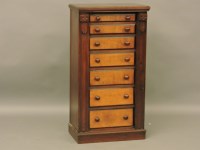 Lot 842 - A Victorian mahogany and walnut Wellington chest