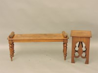 Lot 520 - A 19th century walnut long stool