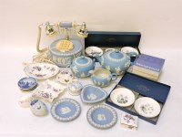 Lot 540 - Wedgwood blue jasper ware telephone