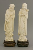 Lot 203 - A pair of ivory Immortals