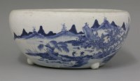 Lot 42 - A blue and white porcelain Censer