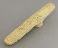 Lot 191 - A Canton carved ivory Walking Cane Handle