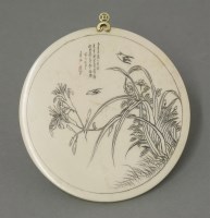 Lot 202 - A micro-engraved ivory disc Pendant