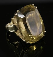 Lot 40 - A 9ct gold single stone Cairngorm ring