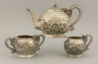 Lot 170 - A silver three-piece Tea Set