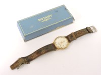 Lot 269 - A 9ct gold gentleman's Rotary GT automatic mechanical strap watch