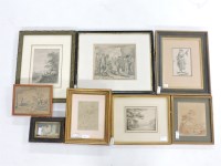 Lot 661 - Eight framed antique drawings and watercolours