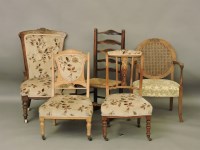 Lot 750 - A Victorian walnut ladies chair