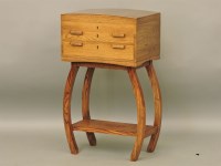 Lot 821 - An Art Deco oak cased canteen on stand