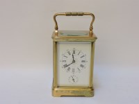 Lot 374 - An antique striking carriage clock