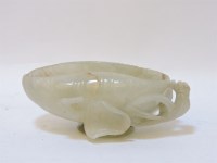 Lot 381 - A jade brush washer