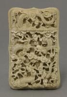 Lot 197 - A deeply carved ivory Card Case