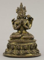 Lot 154 - A Sino-Tibetan bronze Bodhisattva