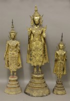 Lot 8 - Three Thai gilt bronze Buddhas