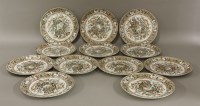 Lot 61 - An amusing set of twelve butterfly enamelled Plates