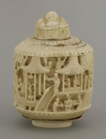 Lot 221 - A large Canton ivory Snuff Bottle and Stopper