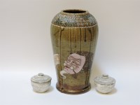 Lot 1187 - A Japanese stoneware vase