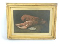 Lot 1490 - English School
STILL LIFE OF TWO LOBSTERS 
oil on board