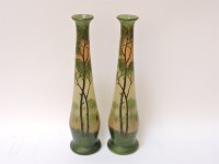 Lot 1307 - A pair of early 20th century French glass vases