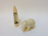Lot 1144 - A 19th century carved ivory elephant