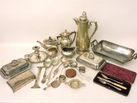 Lot 1362 - A three piece silver tea set