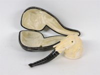 Lot 1086 - A meerschaum pipe in the form of an elephant's head and trunk